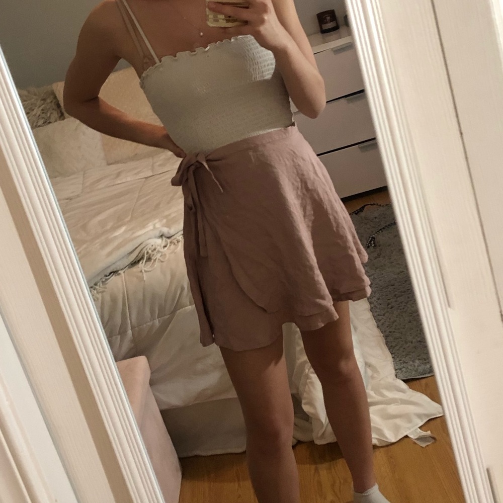 Blush wrap skirt
